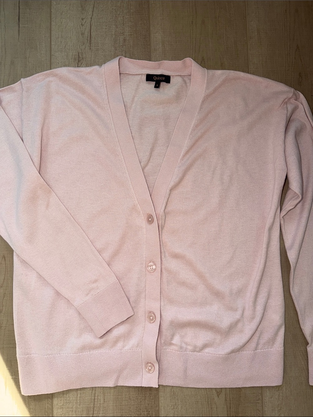 Quince Women’s Cotton blend Pink Cardigan Sweater-SMALL